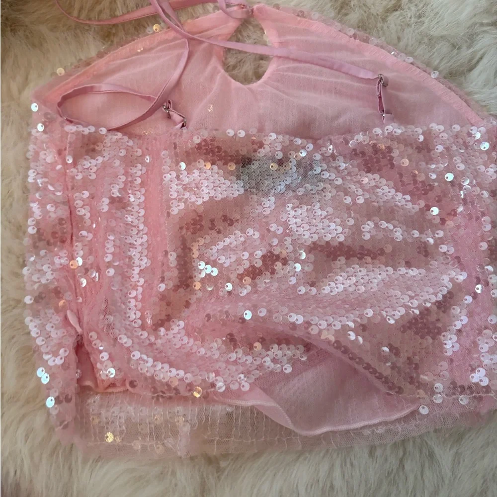 White Fox Sequin Two piece Dress - Picture 3 of 4